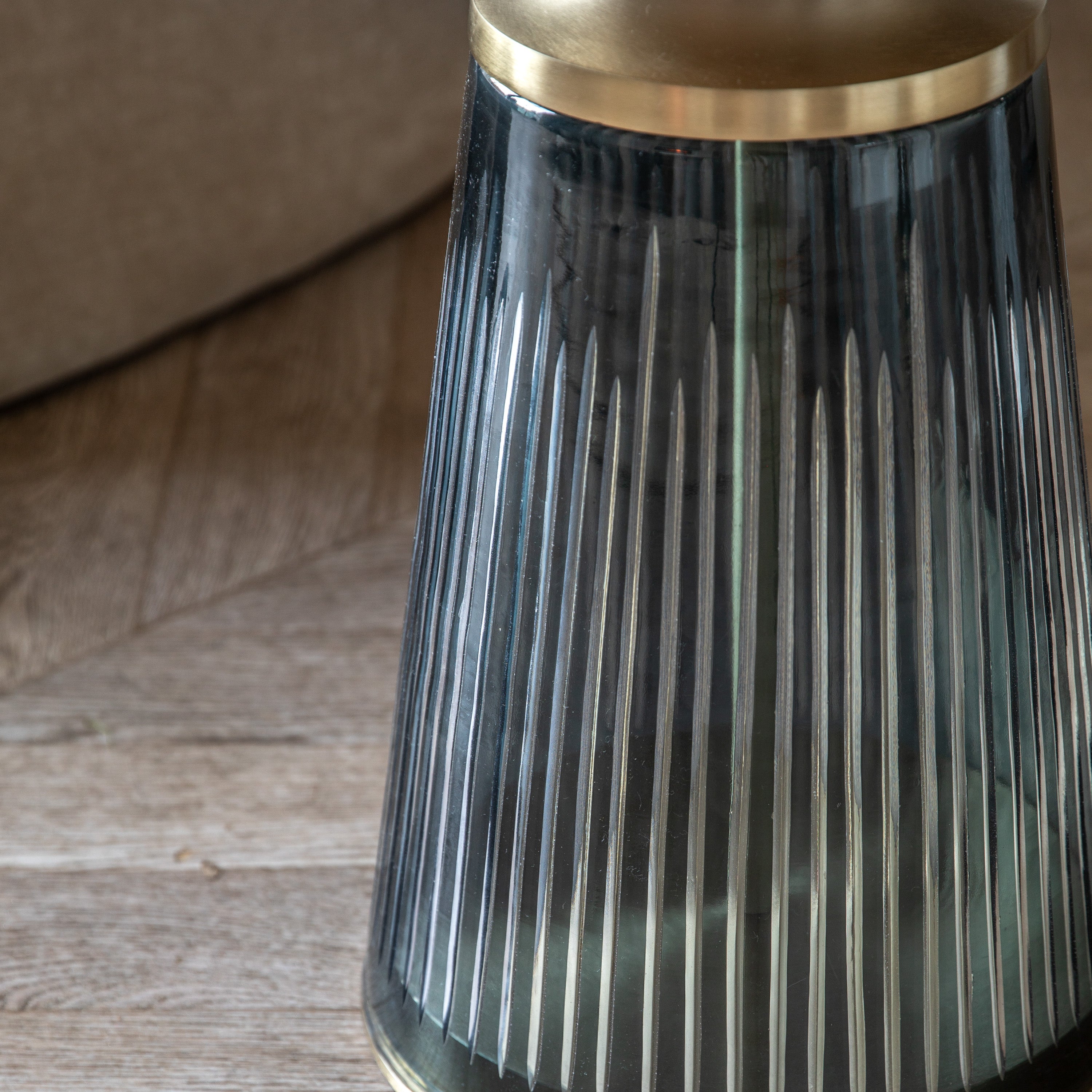 Pierre White Marble & Blue Glass Round Side Table